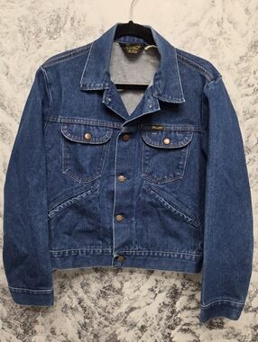 Wrangler 1970s Mens No Fault Denim Jacket, Size 40 Vintage Western Cowboy
